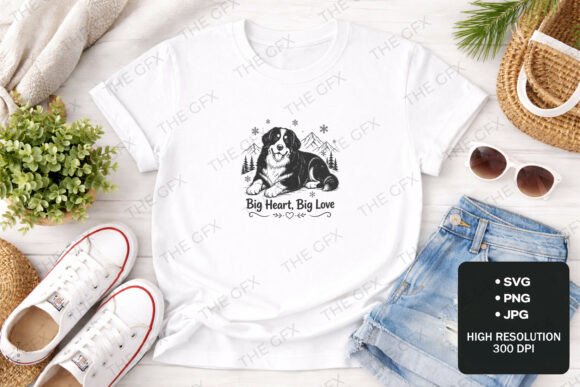 Bernese Mountain Dog Cozy Tee Design: A Designer's Asset