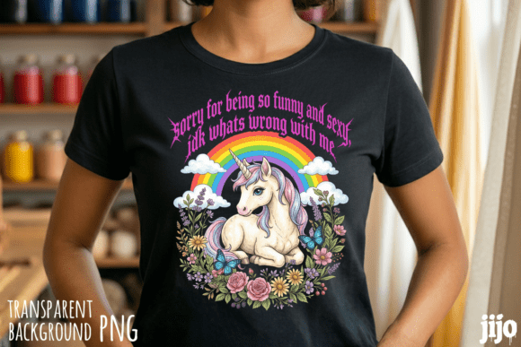 Brainrot Unicorn Tshirt Design PNG: A Designer's Magical Asset