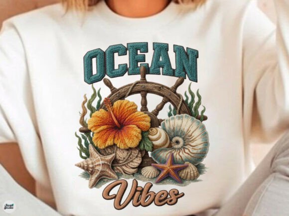 Capture Coastal Energy: Ocean Vibes Summer Beach Shirt Design