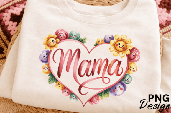 Celebrate Family with the Mama Floral Heart PNG Design