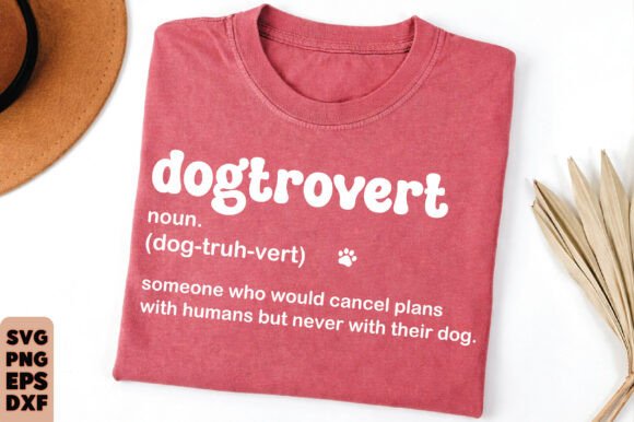 Funny Cute Dog Dogtrovert PNG Design