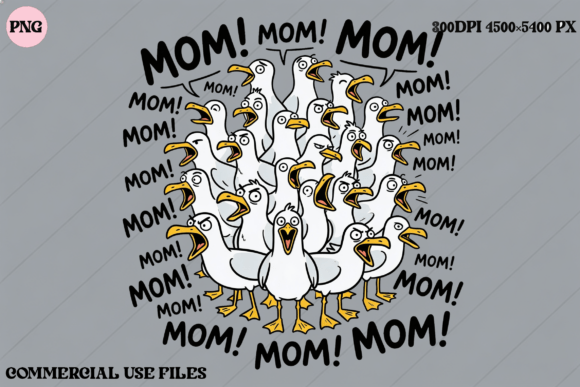 Funny Seagulls Mom: A Versatile Graphic Design Asset