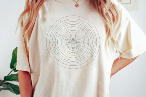 Geometric Solar System Design PNG: A Cosmic Creative Asset