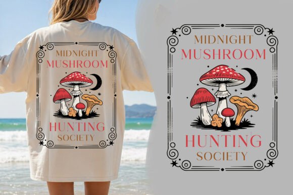 Midnight Mushroom PNG Design for Creative Projects