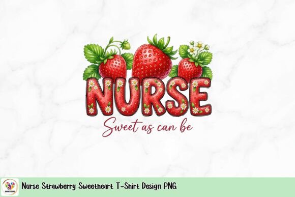 Nurse Strawberry Sweetheart T-Shirt Design PNG