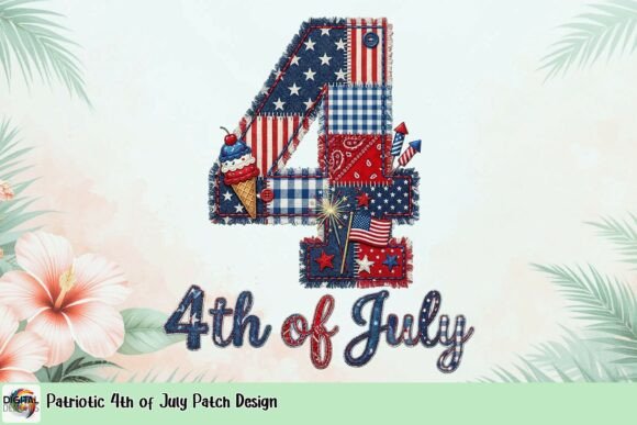 Patriotic 4th of July Patch Design: A Visual Asset for Celebration