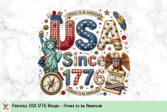 Patriotic USA 1776 Design: Bold Visual Branding