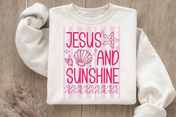 Retro Jesus and Sunshine T-shirt Design: A Faith-Based Summer Essential