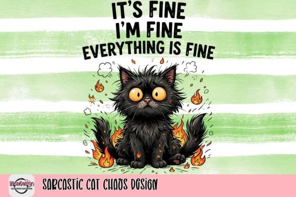 Sarcastic Cat Chaos: A Design Asset with Bite