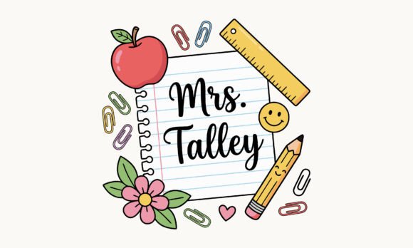 Teacher Name Notebook Design PNG: Elevate Your Creative Projects